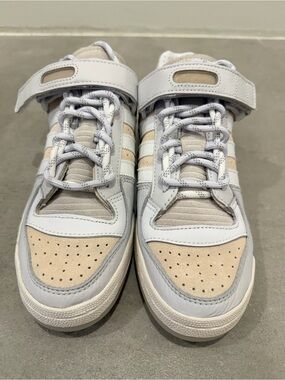 High-Top Lace & Strap Sneakers in White and Beige
